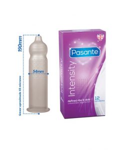 Alternative view of Pasante Intensity preservativos estriados