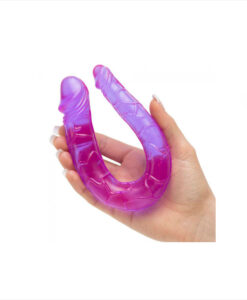 Alternative view of Dildo gelatina doble penetración morado