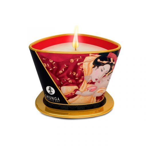 Shunga Romance vela de masaje fresas con cava