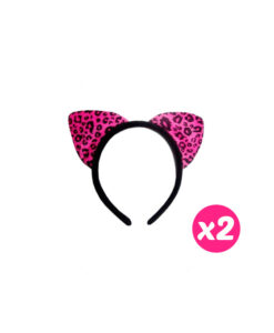 Pack x2 diadema leopardo fucsia
