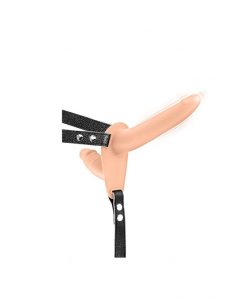Arnés silicona doble con vibración recargable