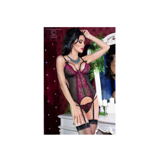 Chilirose CR-4213 corpiño frambuesa y negro L