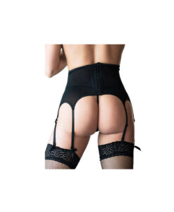 Alternative view of Queen liguero de encaje alto negro S/M