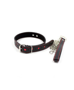 Fetish Addict collar con cadena negro/rojo