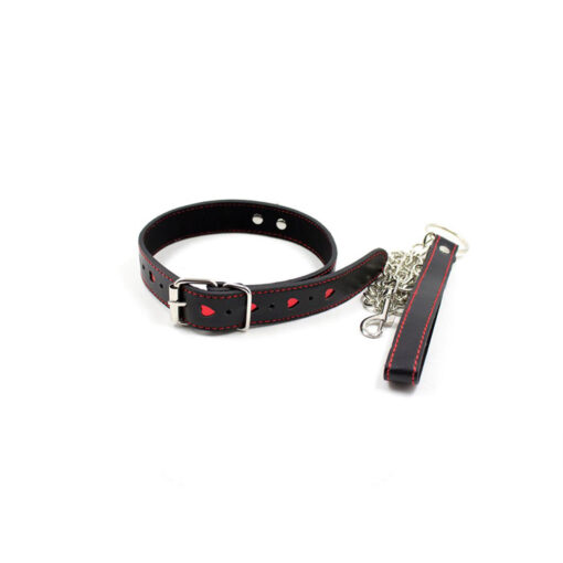 Fetish Addict collar con cadena negro/rojo