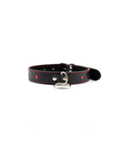 Alternative view of Fetish Addict collar con cadena negro/rojo