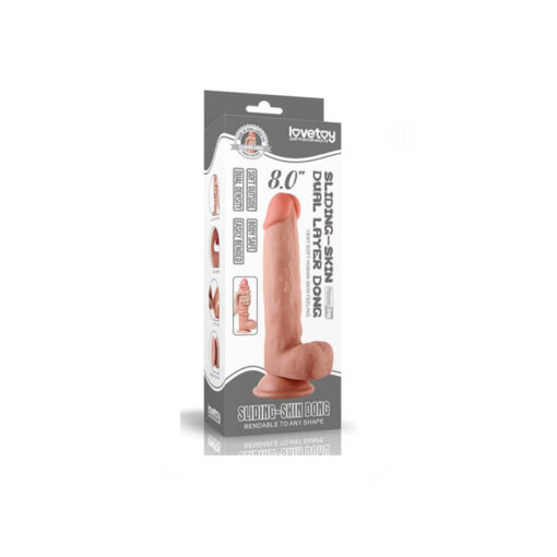 Lovetoy dildo realista piel móvil 8" - Imagen 2