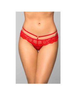 Softline 2475 tanga abierto con tiras rojo S/M