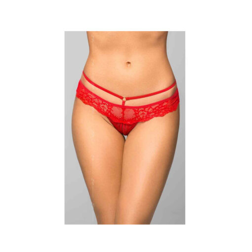 Softline 2475 tanga abierto con tiras rojo M/L