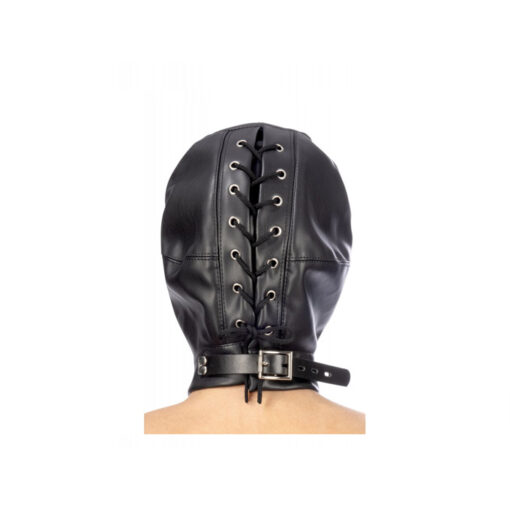 Capucha cuero vegano con antifaz - Imagen 2