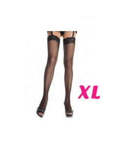Medias de rejilla para ligueros negras XL