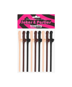 Pack pajitas con forma de penes 9 uds