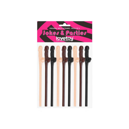 Pack pajitas con forma de penes 9 uds