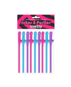 Pack pajitas penes de colores 9 uds