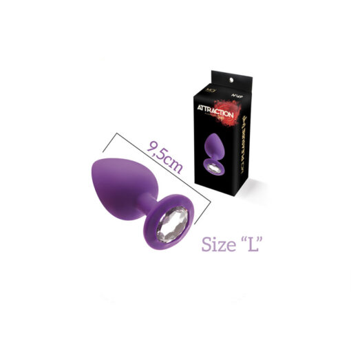 Attraction joya anal silicona morada L - Imagen 3