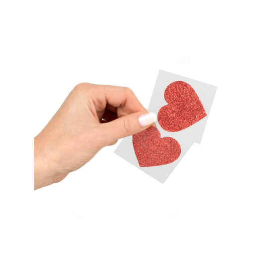 Pack 2 pezoneras adhesivas corazón rojo