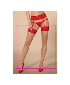 Obsessive 838-STO-3 medias nude liga roja S/M