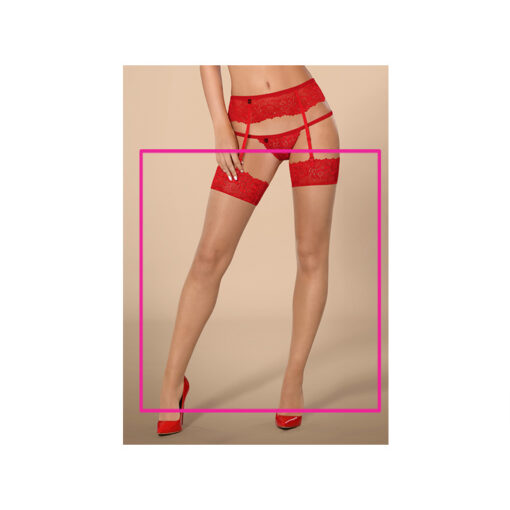Obsessive 838-STO-3 medias nude liga roja S/M