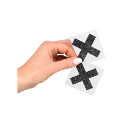 Pack 2 pezoneras adhesivas X negras