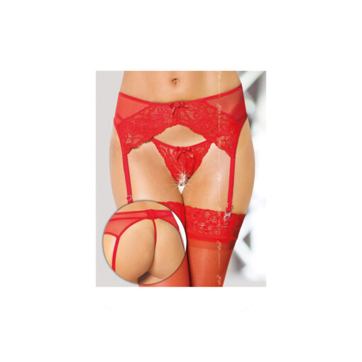 Softline liguero rojo encaje S/M