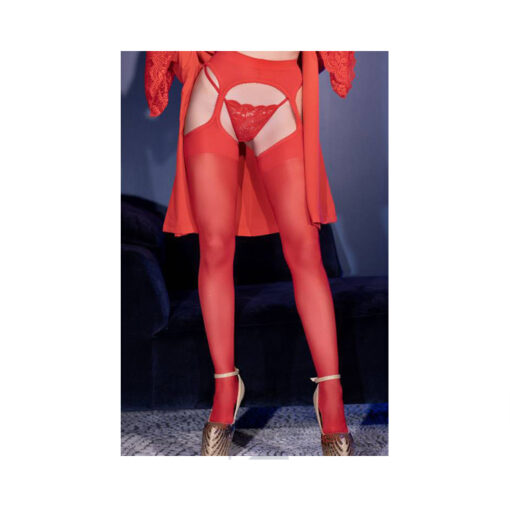 Chilirose CR-43121 medias efecto liguero rojo S/M