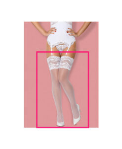 Obsessive 810 medias de encaje blanco L/XL