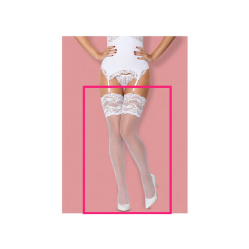Obsessive 810 medias de encaje blanco L/XL