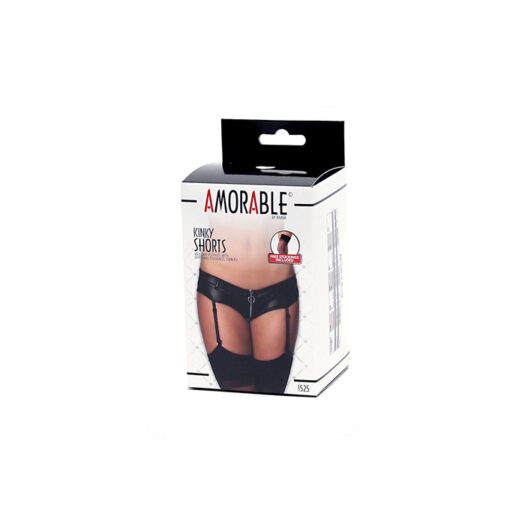 Amorable shorts imitación cuero con medias S/M - Imagen 2