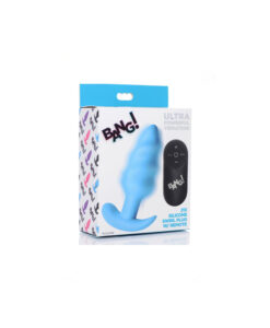Alternative view of Bang plug estriado con mando regulable azul