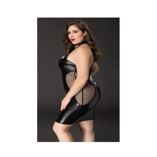 71139 Vestido con paleta azotadora negro talla plus - Imagen 2