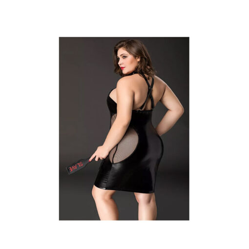 71139 Vestido con paleta azotadora negro talla plus - Imagen 4