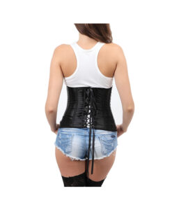 Alternative view of Corset de media cintura negro raso M
