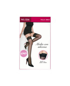 Alternative view of Medias lisas con liga de silicona negro T/U