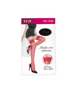 Alternative view of Medias lisas con liga de silicona rojo T/U