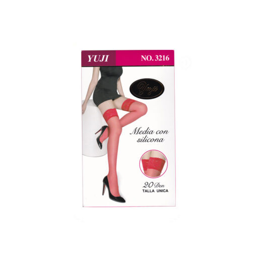 Medias lisas con liga de silicona rojo T/U - Imagen 2