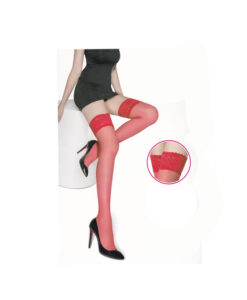 Medias lisas con liga de silicona rojo T/U