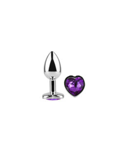 Alternative view of Afterdark plug-joya corazón pequeño morado