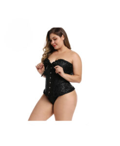 Atenea corset brocado negro 4XL