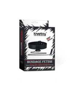 Alternative view of Lovetoy Bondage Fetish collar con cadena negro