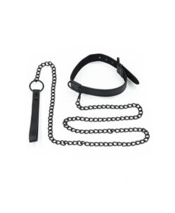 Lovetoy Bondage Fetish collar con cadena negro