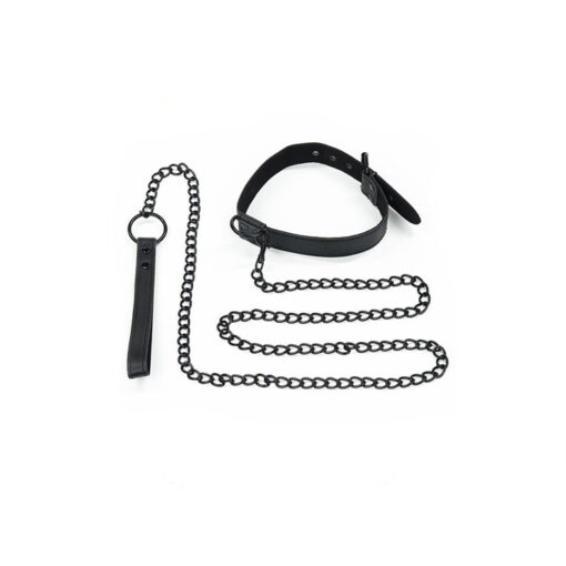 Lovetoy Bondage Fetish collar con cadena negro