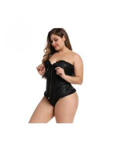 Alternative view of Corset completo negro con cremallera 5XL
