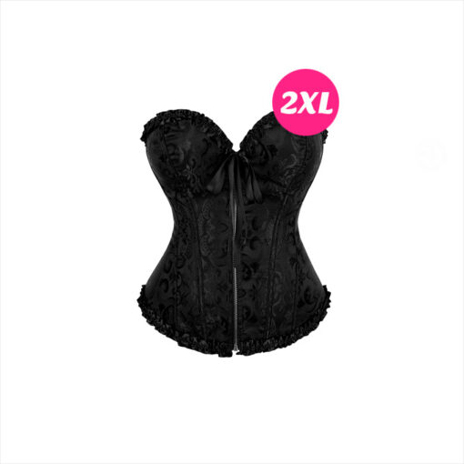 Corset completo negro con cremallera 2XL
