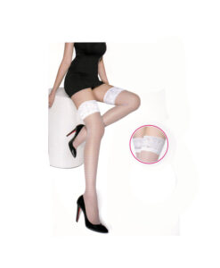 Medias lisas con liga de silicona blanco T/U