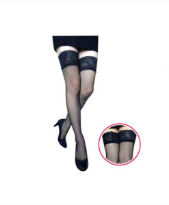 Medias de rejilla con liga de silicona negro T/U