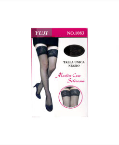 Alternative view of Medias de rejilla con liga de silicona negro T/U