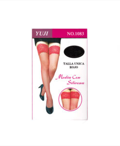 Alternative view of Medias de rejilla con liga de silicona rojo T/U