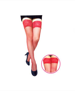 Medias de rejilla con liga de silicona rojo T/U