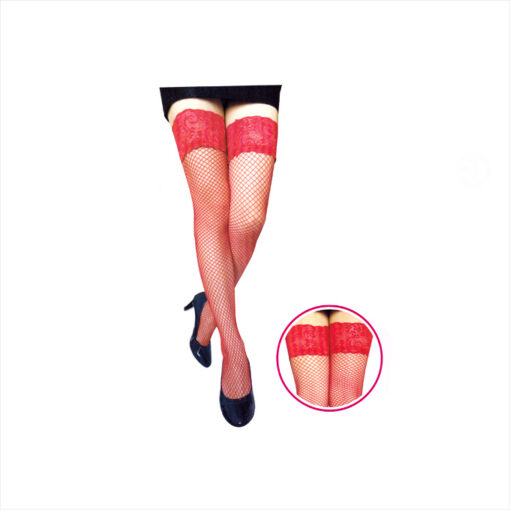Medias de rejilla con liga de silicona rojo T/U