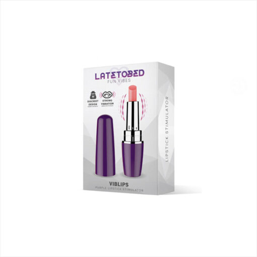 Latetobed Viblips vibrador forma pintalabios morado - Imagen 2